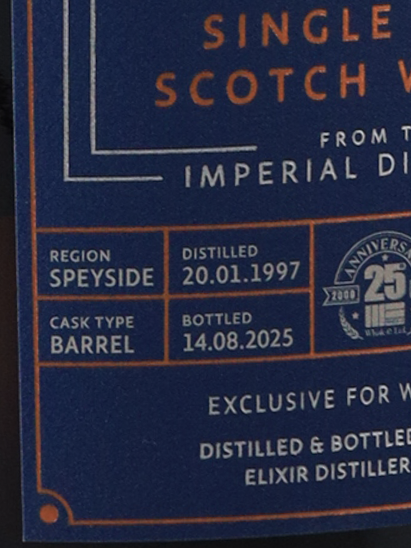 Elixir Distillers Imperial 28 Years Old 1997 43.8%