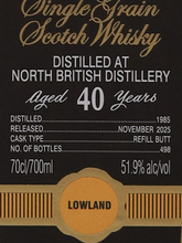 Load image into Gallery viewer, CADENHEAD'S Chairman's Stock North British 40 Years 1985 51.9%