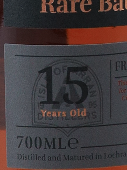 Arran Rare Batch 15 Year Old French Oak Grand Cru 52.5% [Authorized Import]