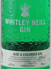 Load image into Gallery viewer, Whitley Neill Aloe &amp; Cucumber Gin 43%
