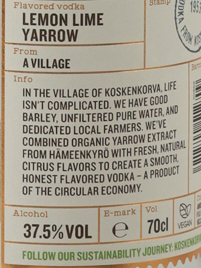 Koskenkorva Flavored Vodka Lemon Lime Yarrow