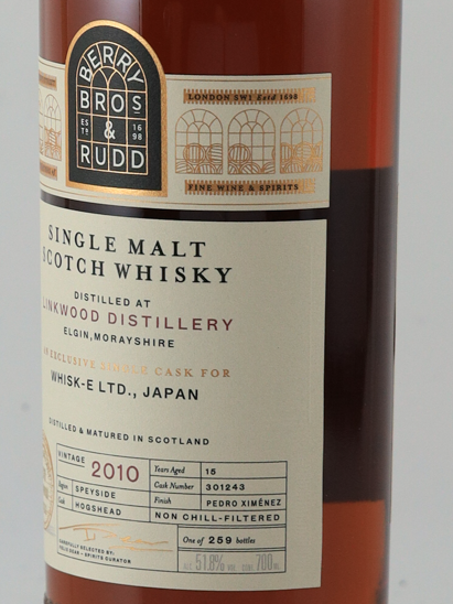 BB&R Linkwood 15 Years 2010 51.8%