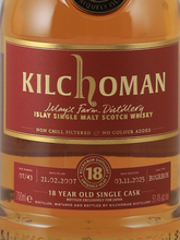 Load image into Gallery viewer, Kilchoman 18 Year 2007 Bourbon Barrel 51.4%