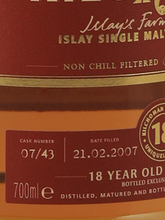 Load image into Gallery viewer, Kilchoman 18 Year 2007 Bourbon Barrel 51.4%