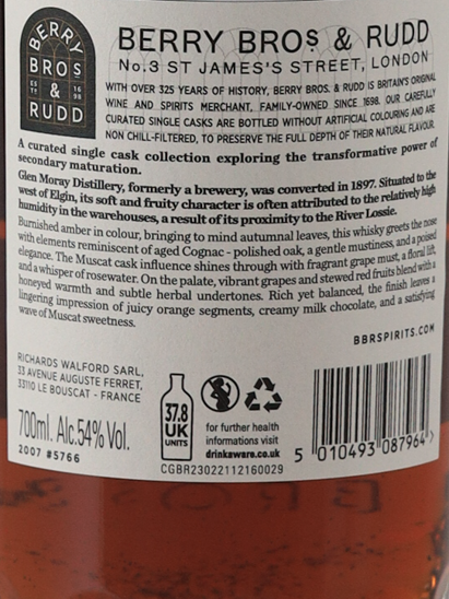 BB&R Odyssey Glen Moray 18 Year 2007 54%