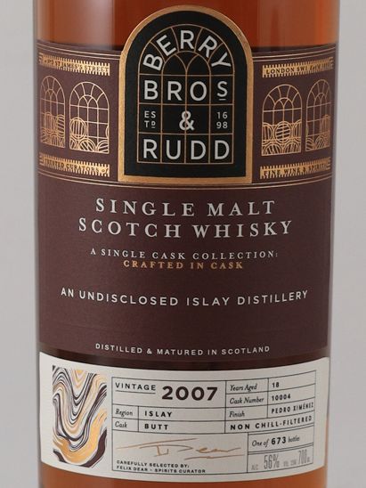 BB&R Odyssey Undisclosed Islay 18 Year 2007 56%