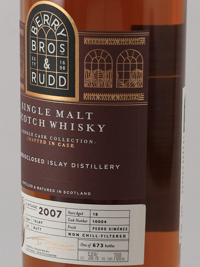 BB&R Odyssey Undisclosed Islay 18 Year 2007 56%
