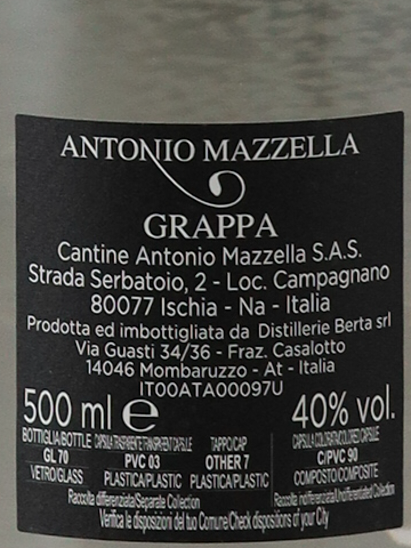GRAPPA VIGNA DEL LUME CHIARA