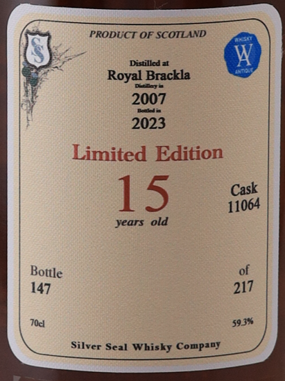 Silver Seal Royal Brackla 15 Years 2007 59.3%