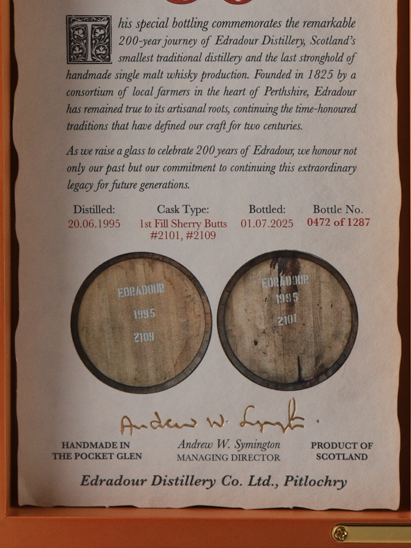 Edradour 30 Years Old 1995 Sherry Cask 56.3%