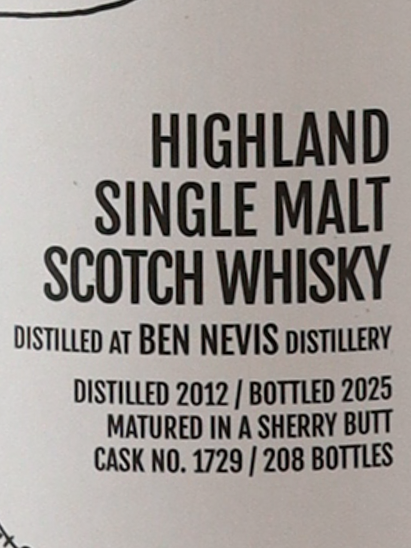 Ben Nevis 12 Years 2012 for Bar PEACE 11th Anniversary 55.7%