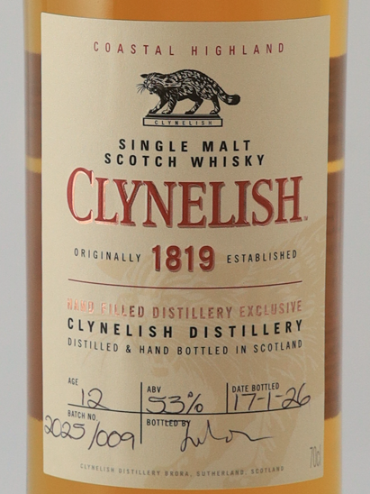 Clynelish 12 Years Old Hand Filled 2026 Bottled 53% (Defective Label)