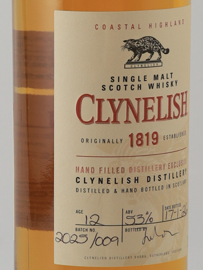 Clynelish 12 Years Old Hand Filled 2026 Bottled 53% (Defective Label)
