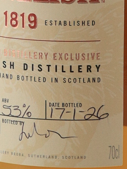 Clynelish 12 Years Old Hand Filled 2026 Bottled 53% (Defective Label)