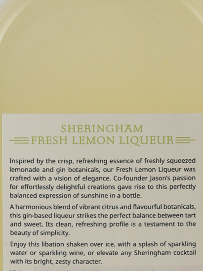 Sheringham Fresh Lemon Liqueur