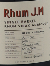 Load image into Gallery viewer, RUM JM SINGLE CASK 2015 #200073 FOR RUM&amp;Roots × BAR Goto 54.2%