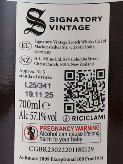 Signatory Aultmore 16 Years 2009 57.1%
