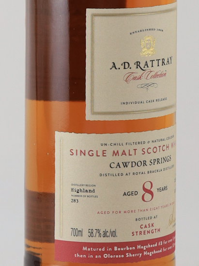 AD Rattray Royal Brackla 8 Years 2017 58.7%