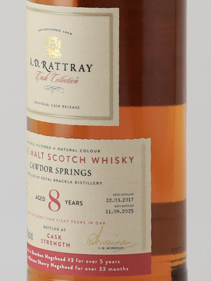 AD Rattray Royal Brackla 8 Years 2017 58.7%