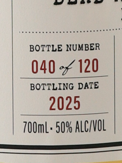 Dead Reckoning Fiji South Pacific 3 Years Old Pot Still 50% (Poor Label)