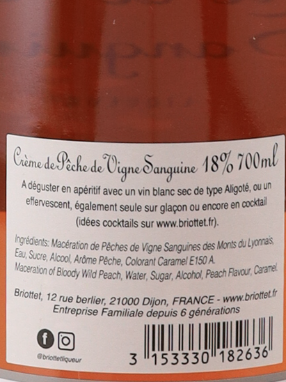 Edmond Briottet Creme de Peche de Vignes