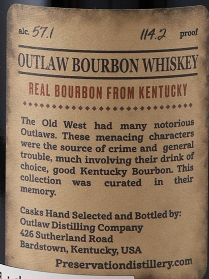Outlaw Kentucky Bourbon Mysterious Dave