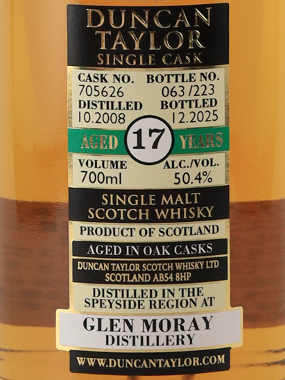 Duncan Taylor Single Cask Glen Moray 17 Years Old 2008 50.4%