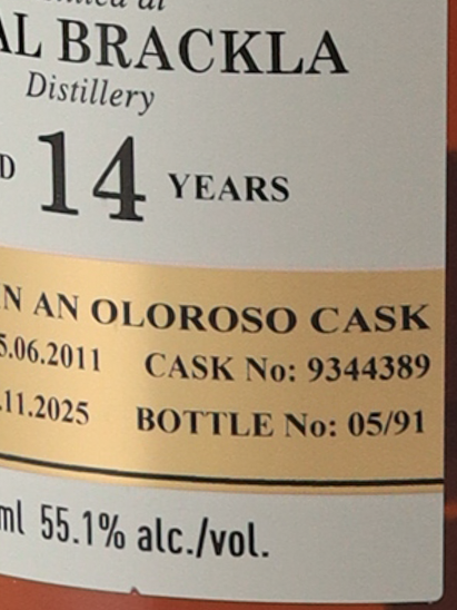 Duncan Taylor Octave Royal Brackla 14 Years 2011 55.1%