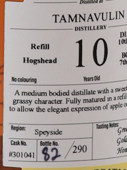 Lady of the Glen Tamnavulin 10 Years 2015 55.4%