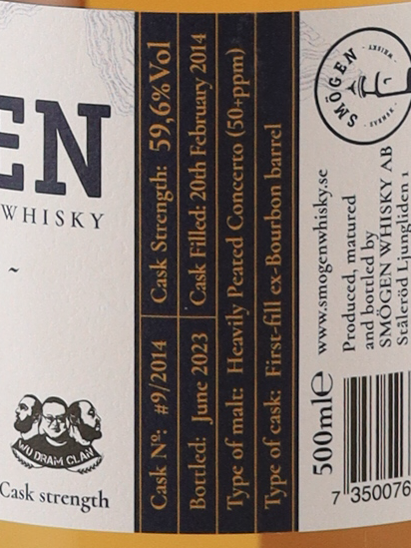 Smogen Single Cask 9 Years 2014 for WDC 59.6% 500ml