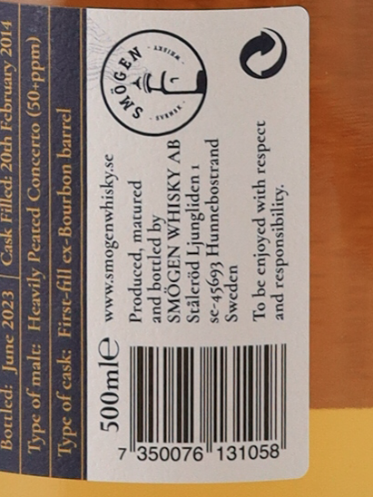 Smogen Single Cask 9 Years 2014 for WDC 59.6% 500ml