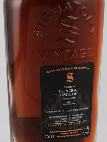 Signatory Glen Grant 23 years 2000 for WDC 57.3% (defective box)