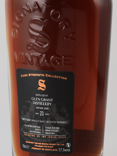 Signatory Glen Grant 23 years 2000 for WDC 57.3% (defective box)