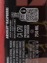 Load image into Gallery viewer, Absolut Raspberry 38% 750ml