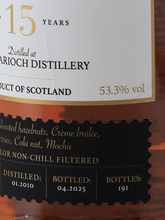 Load image into Gallery viewer, WDC Glen Garioch 15 years 2010 53.3%