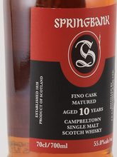 Load image into Gallery viewer, Springbank 10 Year Fino Sherry Cask 55% [Parallel Import] (Defective label)