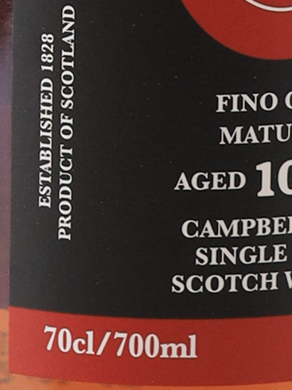 Springbank 10 Year Fino Sherry Cask 55% [Parallel Import] (Defective label)