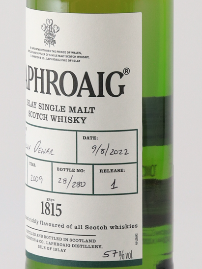 Laphroaig 2009/2022 Hand-filled 57% (defective cap)