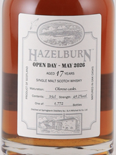 Load image into Gallery viewer, Hazelburn 17 Year Open Day 2026 49.2% 350ml
