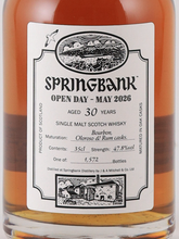 Load image into Gallery viewer, Springbank 30 Years Open Day 2026 47.8% 350ml