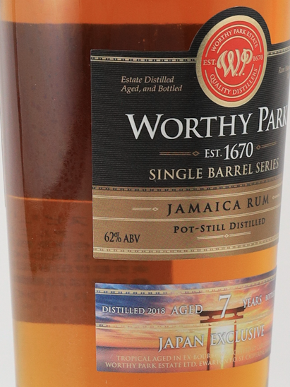 Worthy Park 2018 7Yo Barrel #1121 Japan Exclusive
