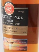 Load image into Gallery viewer, Worthy Park 2018 7Yo Barrel #1121 Japan Exclusive