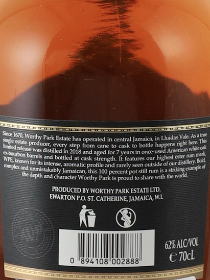 Worthy Park 2018 7Yo Barrel #1121 Japan Exclusive