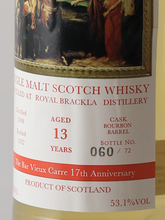 Load image into Gallery viewer, Royal Brackla 13 Years 2008 for The Bar Vieux Carre1 7th Anniversary Bottle 53.1% (defective label)