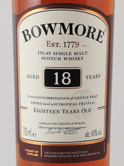 Bowmore 18 years [Parallel Import] (no box)