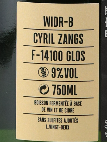 Cyril Zangs Weider Blanc 2022 750ml