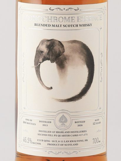 Club Qing Monochrome Essence Highland Blended Malt 12 Years 2013 46.5%