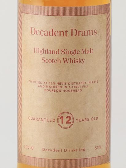 Decadent Drams Ben Nevis 12 Years 2012 Bourbon Cask 53%