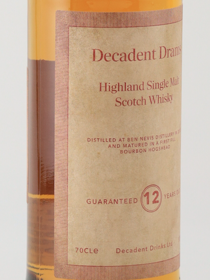 Decadent Drams Ben Nevis 12 Years 2012 Bourbon Cask 53%