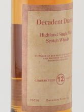 Load image into Gallery viewer, Decadent Drams Ben Nevis 12 Years 2012 Bourbon Cask 53%
